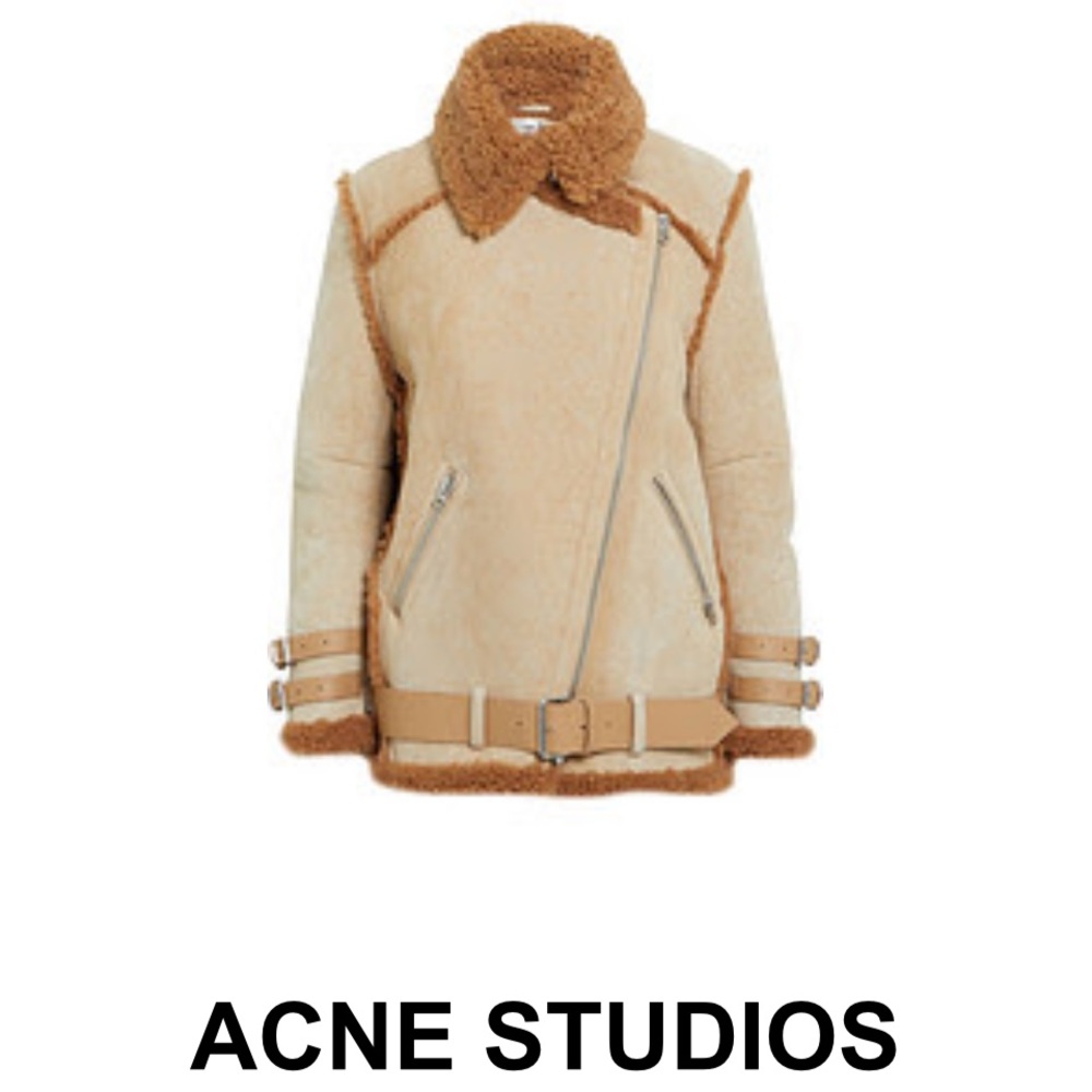 ACNE STUDIOS SHEARLING BIKER JACKET SZ 32